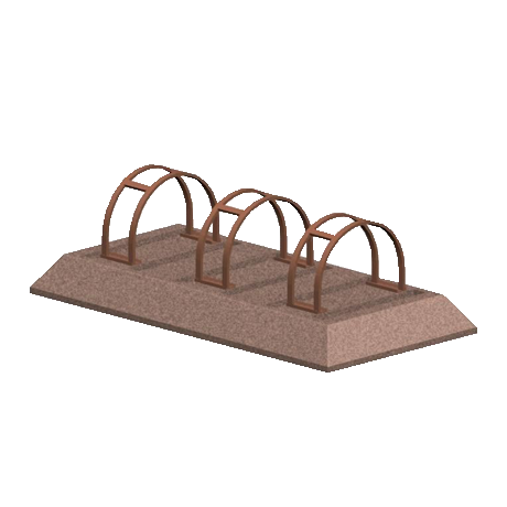 Multi-Slot Concrete Bike Rack with Rolled Bars