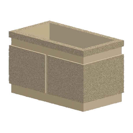 P Series Rectangular Concrete Planter with Decorative Groves