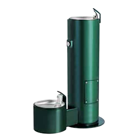 Round Metal Pedestal Drinking Fountain with Pet Fountain 