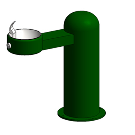 All Purpose Child Height Metal Pedestal Drinking Fountain with Standard Valve System