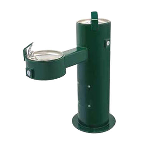 All Purpose Child Height Metal Pedestal Dual Bubbler Drinking Fountain with Standard Valve System