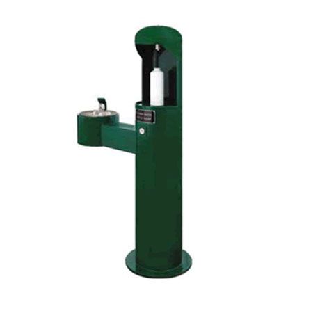 Metal Pedestal Water Bottle Filler Station with Drinking Fountain - QS Available in Green Only