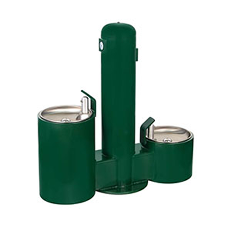 Metal Pedestal Dual Height Pet Drinking Fountain
