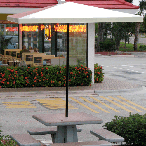 Bistro Square Fiberglass Umbrella with Valence