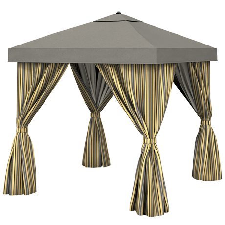 Basta Sole Square Cabana with Fabric Curtains