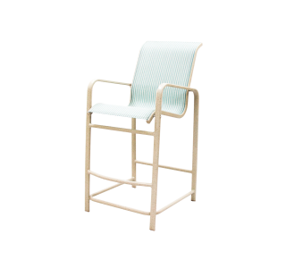 Bonaire Sling Barstool with Arms with Flat Aluminum Frame