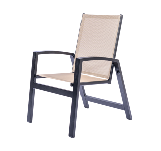 Malibu Sling Dining Chair with Rectangular Aluminum Frame