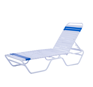 Aruba Strap Chaise Lounge without Arms with Round Aluminum Frame