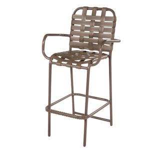 Country Club Cross Strap Bar Chair, With Arms