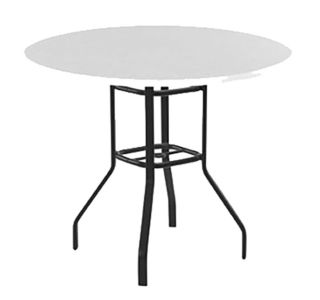 Round Fiberglass Top Bar Table with Flat Tube Base