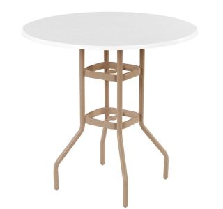 Round Fiberglass Top Bar Table with Round Tube Base
