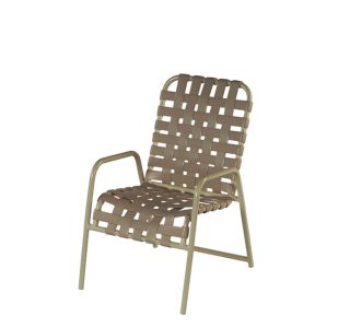 Country Club Cross Strap Dining Arm Chair