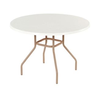 Round Fiberglass Top Dining Table with Round Tube Base
