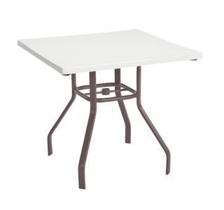 Square Fiberglass Top Dining Table with Flat Tube Base
