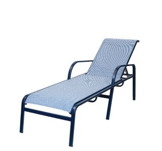 Ocean Breeze Sling Chaise Lounge, Bolt-Through, With Arms