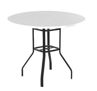 Round Fiberglass Top Balcony Table with Flat Tube Base