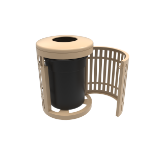 Rivendale Downtown Side Opening Trash Receptacle with Flattop