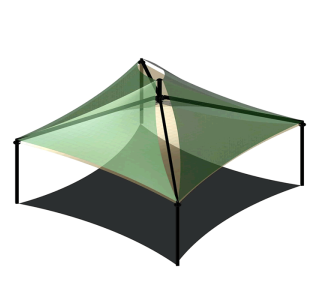 Four Post Multi-Panel Pyramid