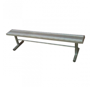 Portable Backless Bench with Aluminum Plank Seat
