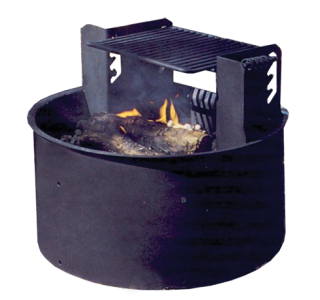 Wheelchair Accessible Fire Ring with Adjustable 4-Position Cooking Grate