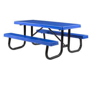 Shenandoah Welded Frame Picnic Table with Fiberglass Plank Top and Benches