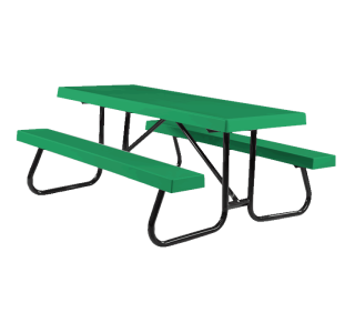 St. James Welded Frame Picnic Table with Fiberglass Plank Top and Benches