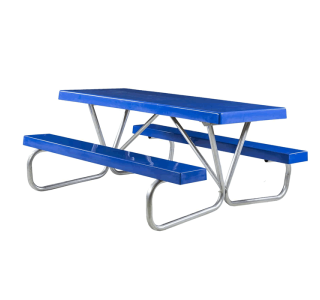 Cascade Bolted Frame Picnic Table with Fiberglass Plank Top and Benches