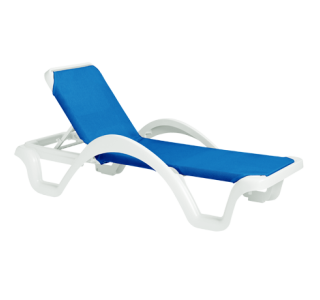 Catalina Adjustable Sling Chaise Lounge With Arms