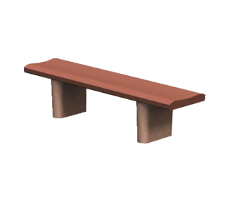 CB Series Concrete Backless Bench with Concave Seat