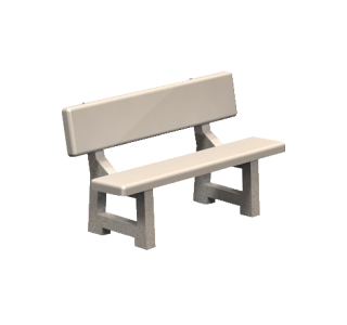 PB Series Lakeside Concrete Bench with Back