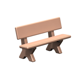 PBX Series X-Terra Concrete Bench with Back
