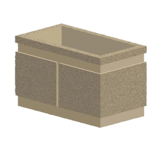P Series Rectangular Concrete Planter with Decorative Groves