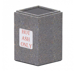 Square Concrete Hot Ash Receptacle
