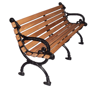 Victorian Bench with Wood Slat Seat and Back