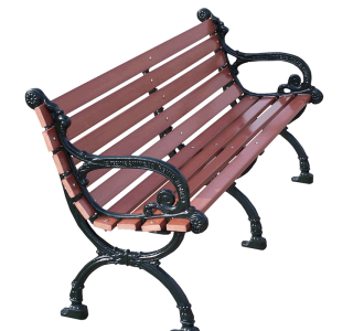 Victorian Bench with Recycled Plastic Slat Seat and Back