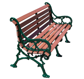 Woodland Bench with Wood Slat Seat and Back