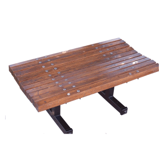 Boulevard Backless Bench with Wood Slat Seat