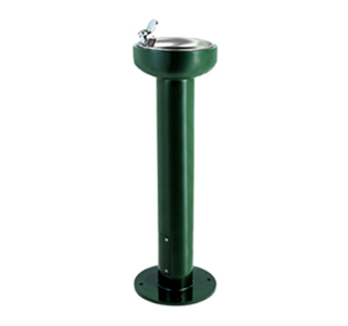 Economy Metal Pedestal Drinking Fountain w/ Push Button, Surface Mount