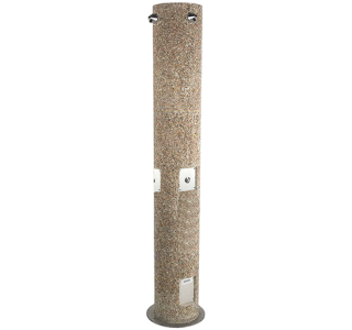 Aggregate Pedestal Outdoor Triple Body Shower