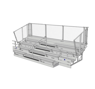 10 Row ADA Series Bleacher with Aluminum Frame and Chain-Link Guardrail