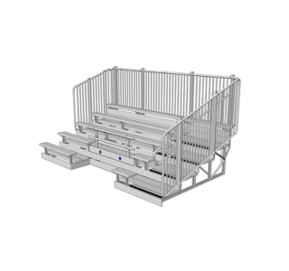 10 Row ADA Series Bleacher with Aluminum Frame and Vertical Picket Guardrail