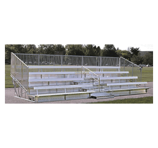 8 Row Superior Seat Series Bleacher with Aluminum Frame and Vertical Picket Guardrail