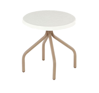 Round Fiberglass Top Side Table with Round Tube Base