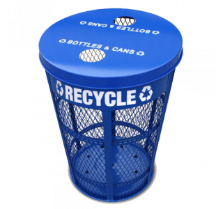 Expanded Metal Recycled Unit with Recycle Flat Top Lid
