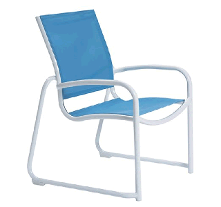 Millennia Relaxed Sling Sled Base Dining Chair