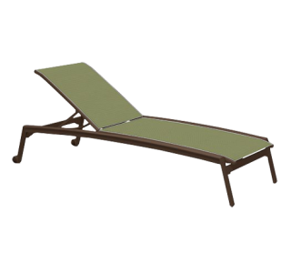 Elance Relaxed Sling Armless Chaise Lounge with Wheels