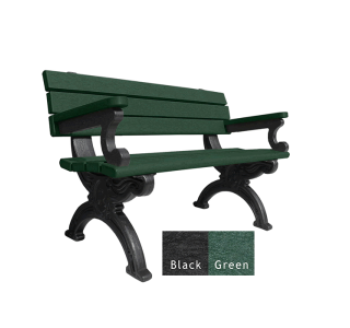Silhouette Backed Bench with Arms