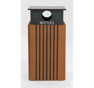 Tall 40 Gallon Square Recycle Receptacle