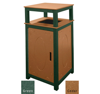 Square 2-Tone Single Bin Receptacle